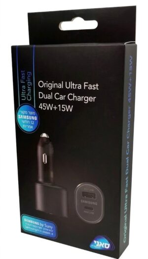 ראש מטען מהיר לרכב SAMSUNG $45W$+$15W$ מקורי