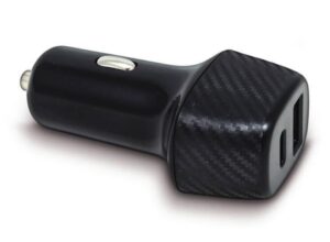 ראש מטען מהיר לרכב 30W עם חיבור כפול USB ו-Type-C